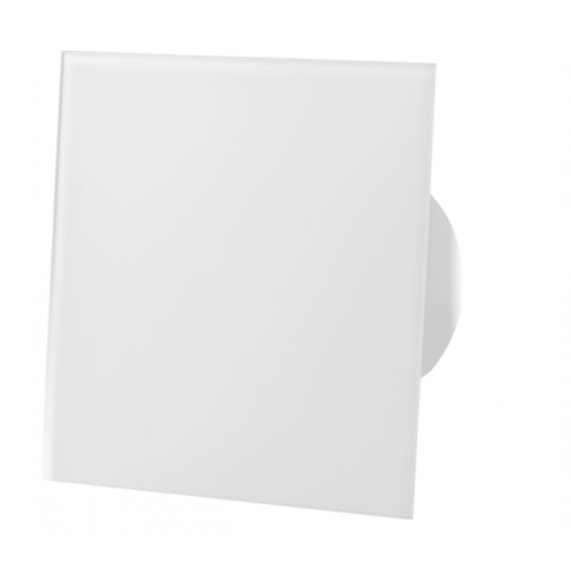 AIRROXY Wentylator domowy ścienno-sufitowy dRim fi100mm łożysko kulkowe, opóźniony włącznik czasowy ze panelem plexi biały mat Kod 0236 