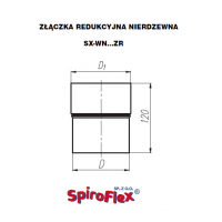 Spiroflex Złączka redukcyjna  fi 130 , stal nierdzewna kod. SX-WN130ZR